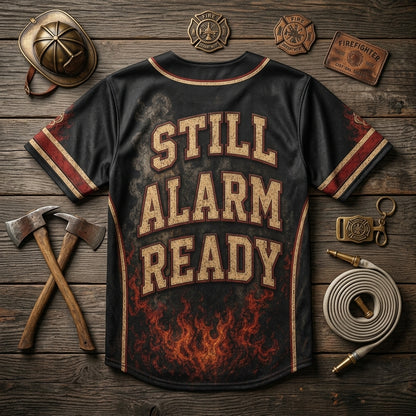 Custom Firefighter Still Alarm Ready Baseball Jersey - Personalized First Responder Off Duty Gift
