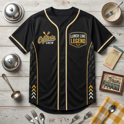 Personalized Cafeteria Crew Baseball Jersey - Custom Name Lunch Line Legend Staff Shirt