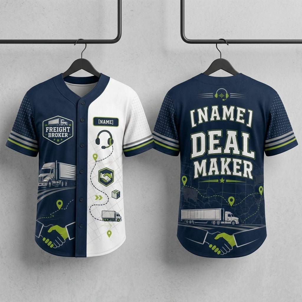 Personalized Freight Broker Deal Maker Baseball Jersey - Custom Name Logistics & Trucking Gift for Dispatchers product view 3