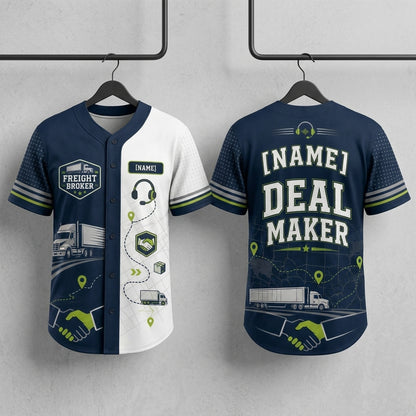 Personalized Freight Broker Deal Maker Baseball Jersey - Custom Name Logistics & Trucking Gift for Dispatchers product view 3