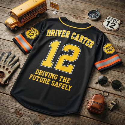 Personalized School Bus Driver Baseball Jersey - Custom Name and Number Precious Cargo Crew Uniform