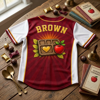 Personalized Cafeteria Worker Baseball Jersey - Heart of School Custom Name School Lunch Hero Apparel