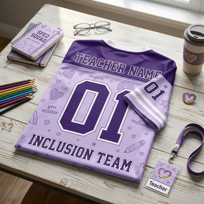 Personalized SPED Squad Inclusion Team Mesh Football Jersey - Custom Name Special Education Teacher Sportswear