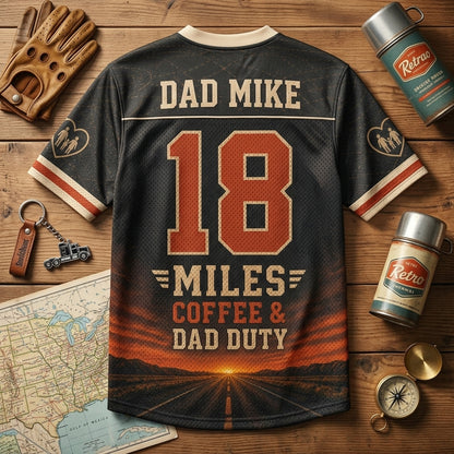 Personalized Long Haul Dad Trucker Football Jersey - Custom Name & Number Mesh Sportswear Gift