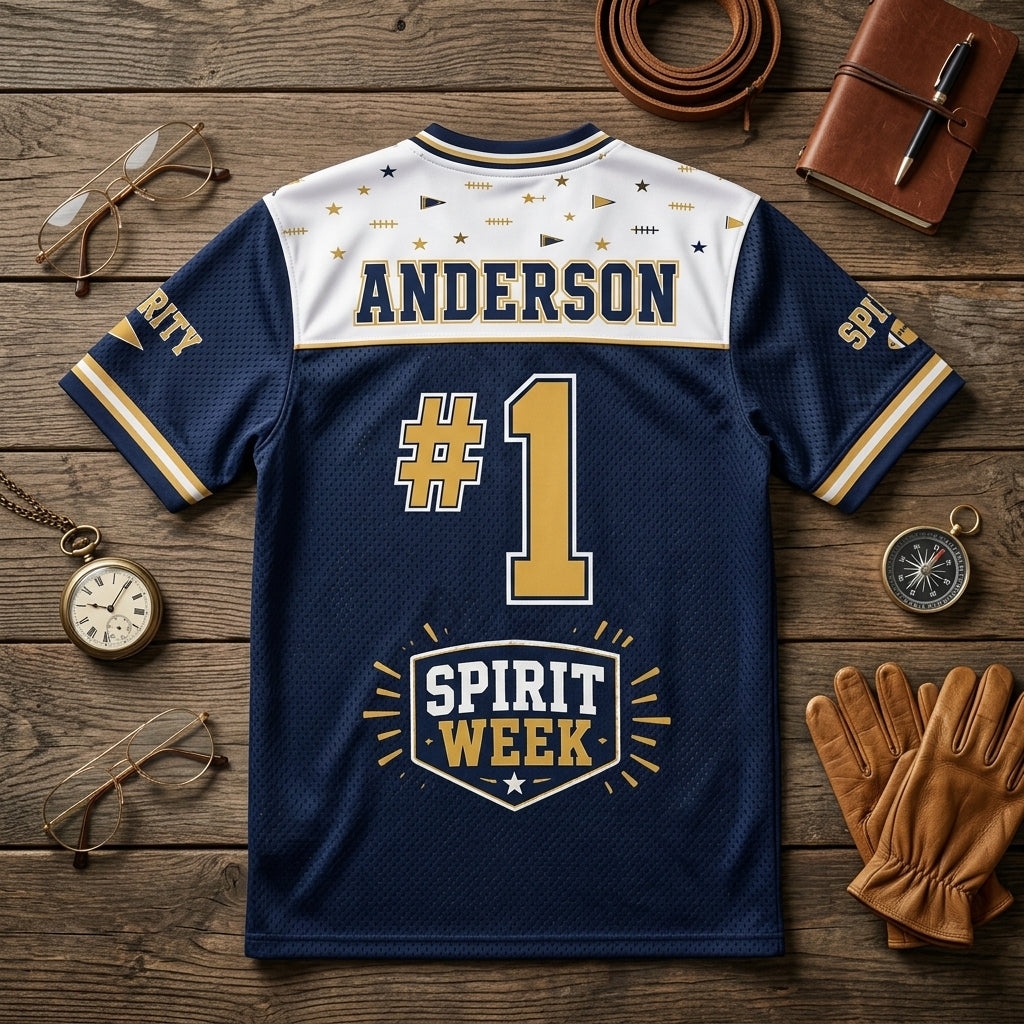 Personalized School Spirit Faculty Crew Football Jersey - Custom Name & Number Mesh Sportswear
