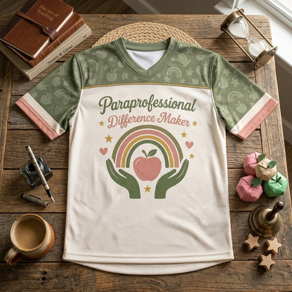 Personalized Paraprofessional Difference Maker Football Jersey - Custom Name Teacher Assistant Gift