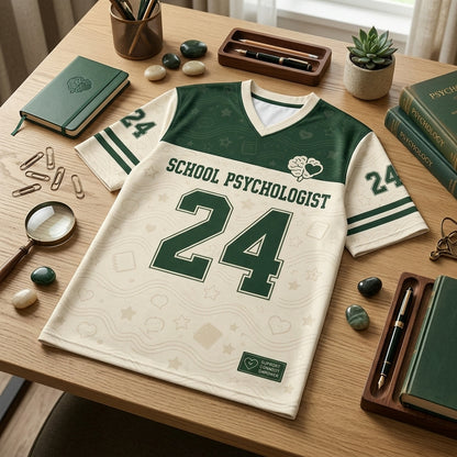 Personalized School Psychologist Mesh Football Jersey - Custom Name Mind Support Team Athletic Apparel