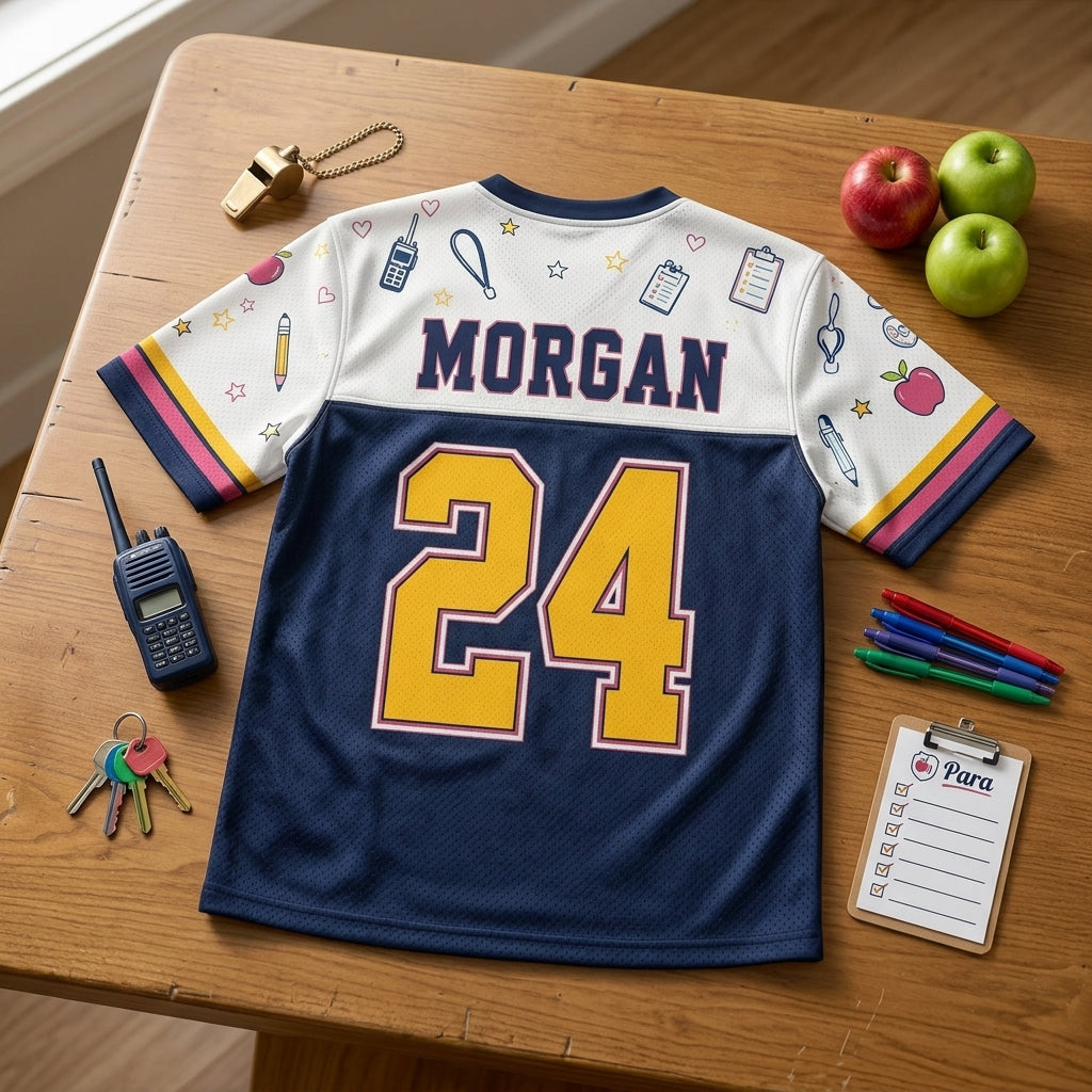 Personalized Para Squad Support Team Football Jersey - Custom Name and Number School Staff Jersey