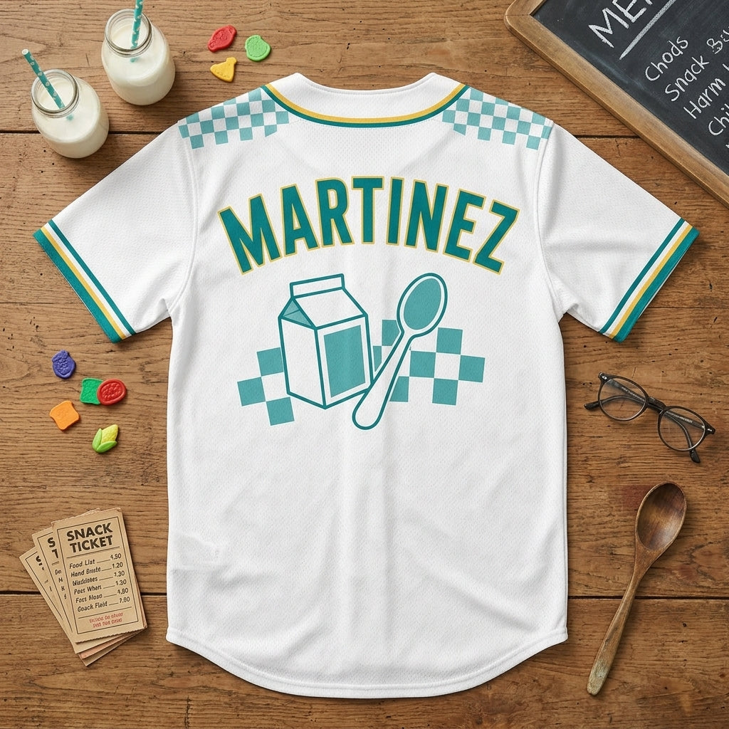 Personalized School Staff Crew Baseball Jersey - Custom Snack Bar All-Star Cafeteria Team Uniform