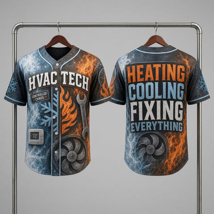 Personalized HVAC Technician Baseball Jersey - Heating Cooling Fixing Everything Custom Gift for HVAC Professionals
