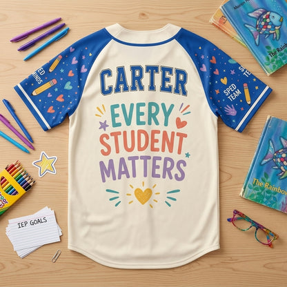 Personalized Special Education Teacher Baseball Jersey Inclusion Squad Custom Name SPED Gift