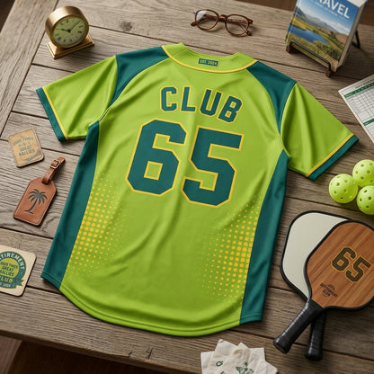 Personalized Pickleball Retirement Club Baseball Jersey - Custom Name and Number Gift for Retirees
