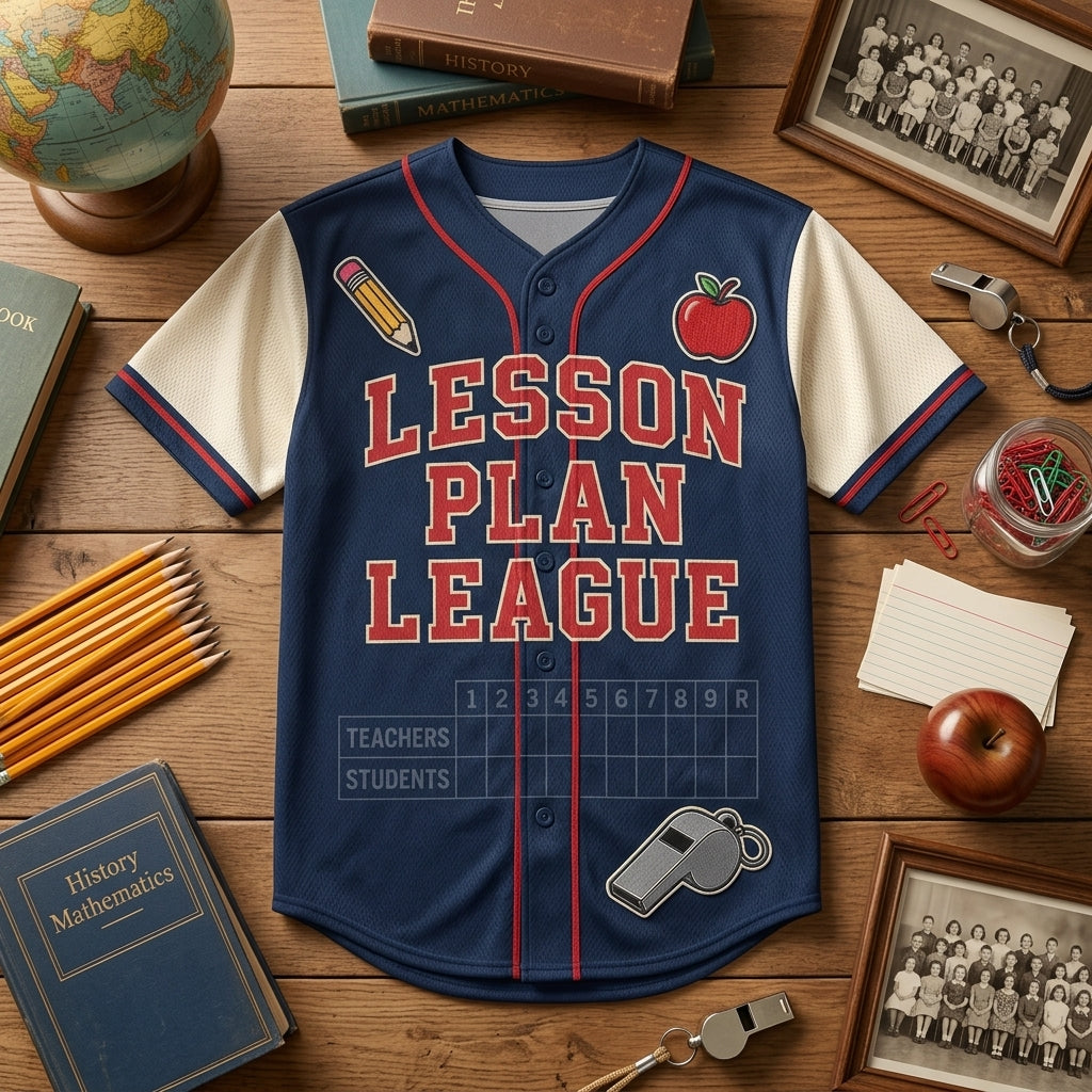 Personalized Lesson Plan League Baseball Jersey - Custom Name and Number - Custom Teacher Name and Number Sportswear