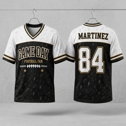 Personalized Football Jersey Custom Name and Number Game Day Fan All-Over Print Mesh Shirt
