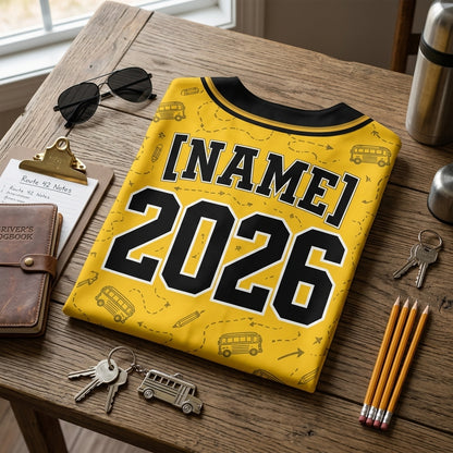 Personalized Bus Driver Crew Baseball Jersey - Custom Name & Year School Spirit Apparel