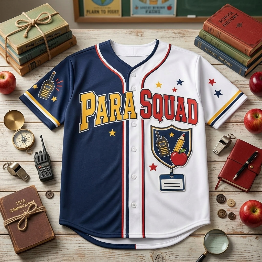Personalized Para Squad Hero Baseball Jersey - Custom Name Gift for Paraprofessionals and Teacher Assistants