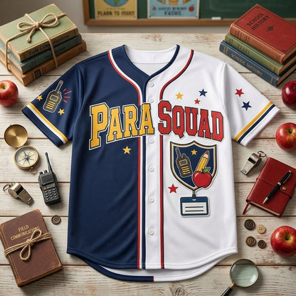 Personalized Para Squad Hero Baseball Jersey - Custom Name Gift for Paraprofessionals and Teacher Assistants