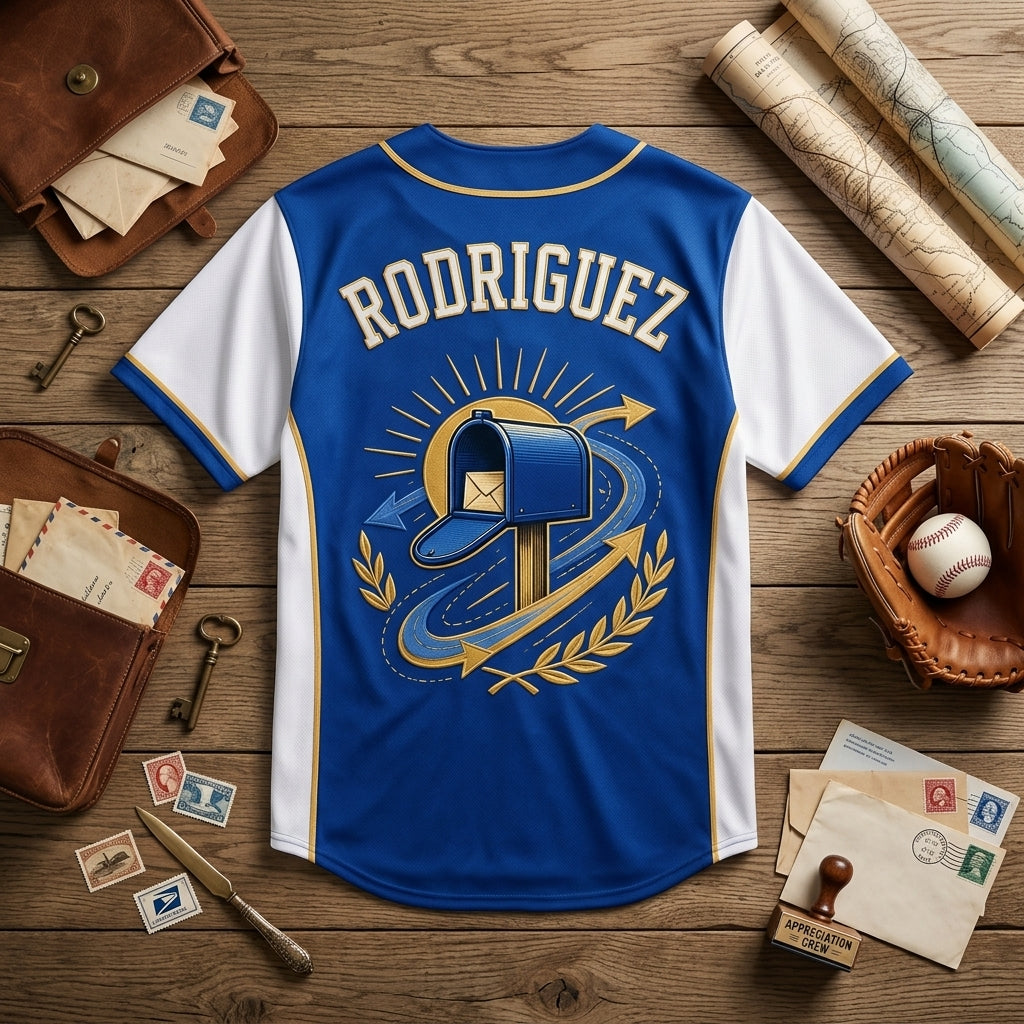 Personalized Mail Carrier Baseball Jersey - Custom Name Mailbox Hero Appreciation Crew Shirt