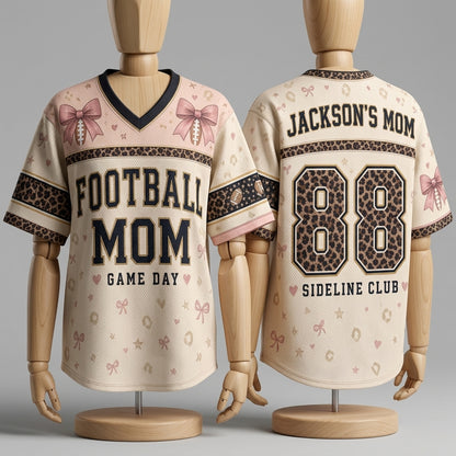 Personalized Football Mom Baseball Jersey - Custom Name and Number Sideline Club Game Day Outfit