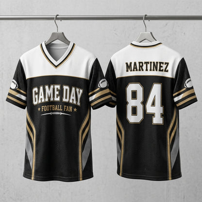 Personalized Game Day Football Jersey - Custom Name and Number Hybrid Mesh Fan Apparel for Men & Women