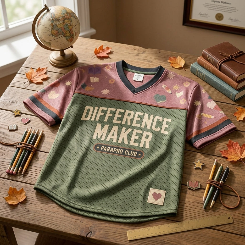 Personalized Difference Maker Parapro Club Football Jersey - Custom Name Mesh Teacher Appreciation Sportswear