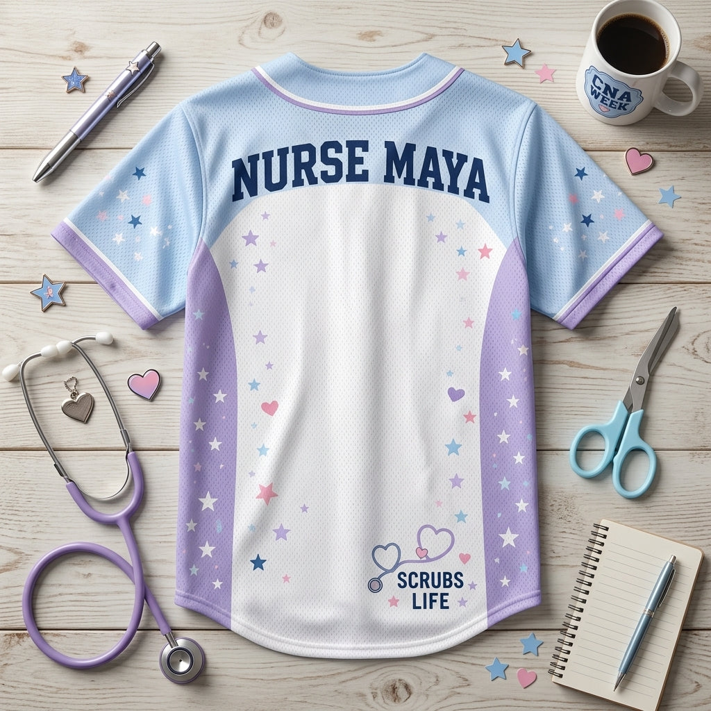 Personalized CNA Week Care Squad Baseball Jersey - Custom Name Gift for Healthcare Workers