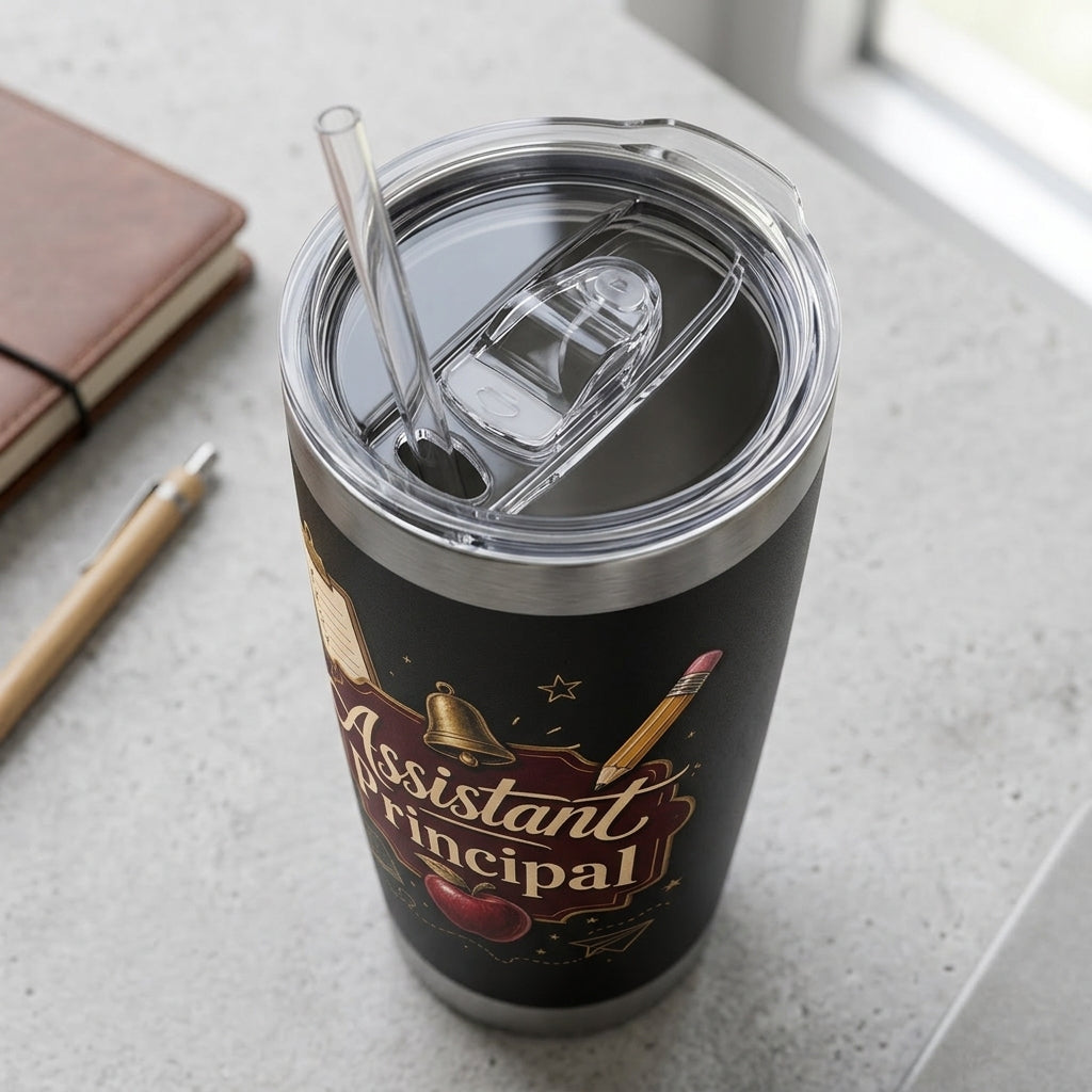 Personalized Assistant Principal 40oz Tumbler with Handle - Custom Name School Year MVP Gift