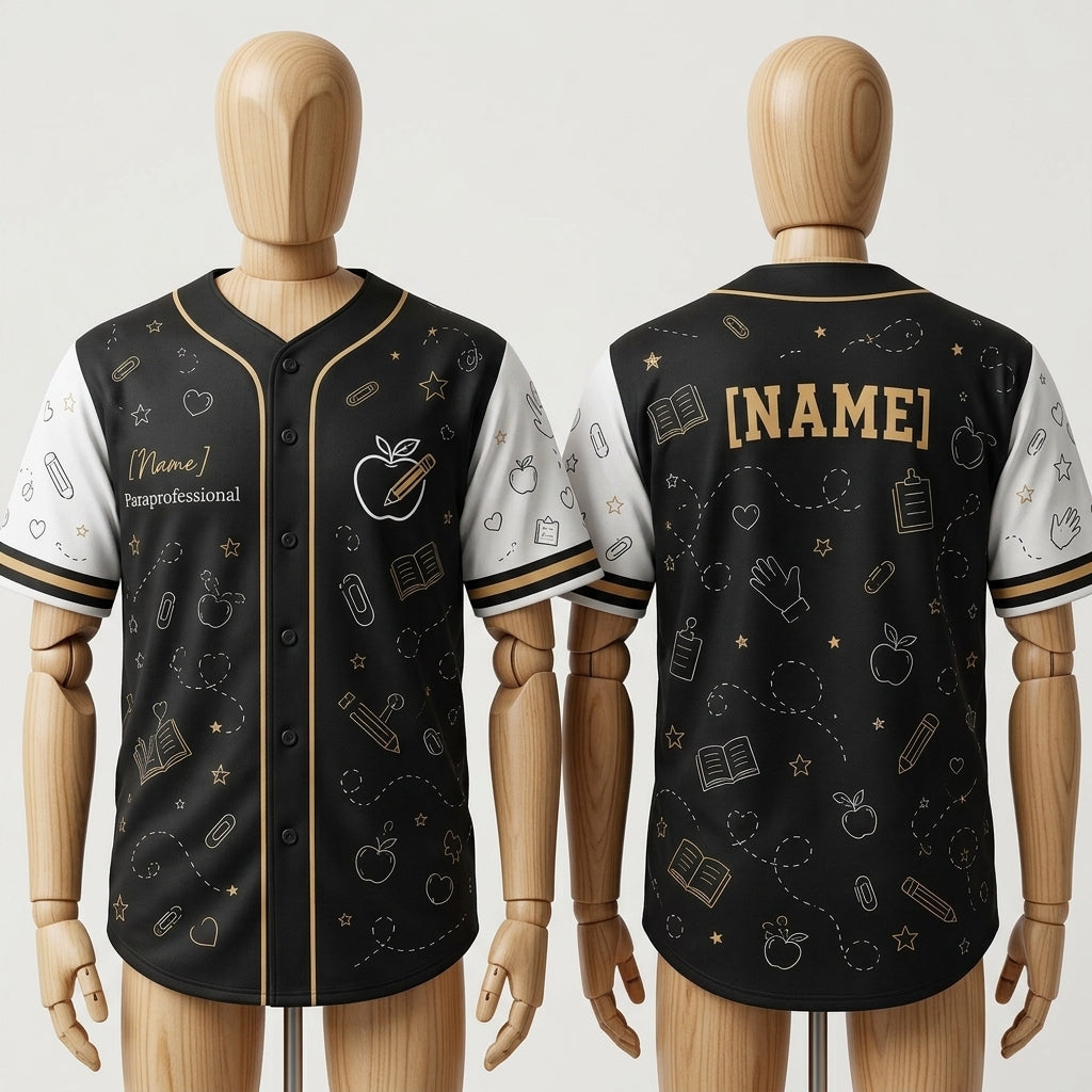 Personalized Paraprofessional Baseball Jersey - Custom Name School Educator Apparel Gift