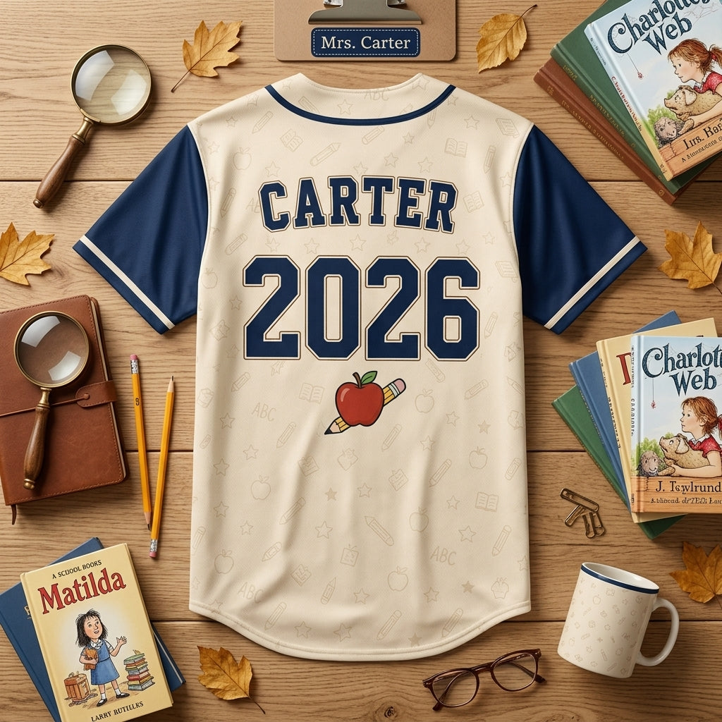 Personalized Kindergarten Team Teacher Baseball Jersey - Custom Name and Year School Spirit Shirt