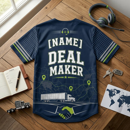 Personalized Freight Broker Deal Maker Baseball Jersey - Custom Name Logistics & Trucking Gift for Dispatchers product view 5