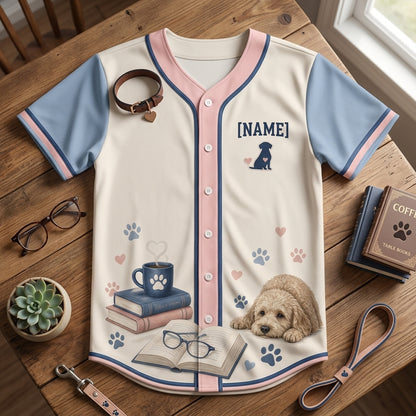 Personalized Dog Mom Baseball Jersey - Custom Name Poodle & Doodle Book Lover Shirt