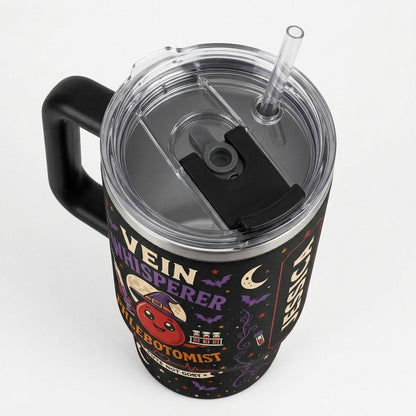 Personalized Vein Whisperer Phlebotomist 40oz Tumbler with Handle - Cute Not Gory Gift for Nurses & Lab Techs