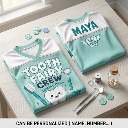 Personalized Tooth Fairy Crew Football Jersey - Custom Name Dental Assistant & Hygienist Mesh Team Shirt