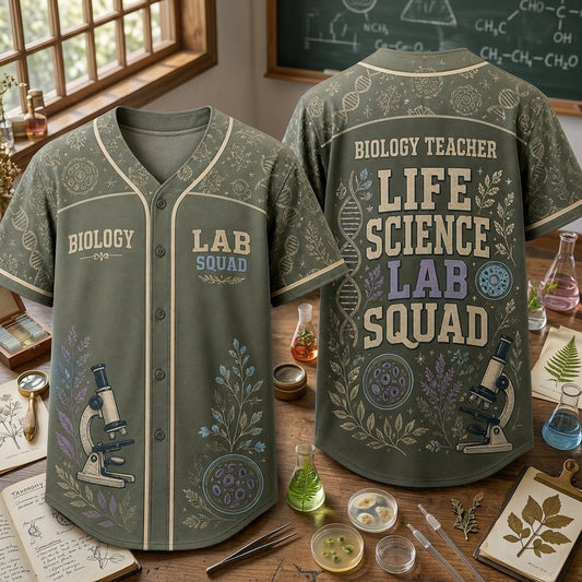 Custom Biology Teacher Baseball Jersey - Life Science Lab Squad STEM Educator Athletic Shirt