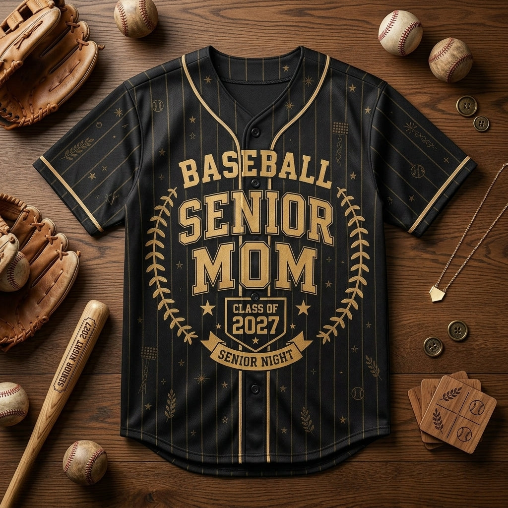 Personalized Baseball Senior Mom Jersey - Custom Name & Number Class of 2027 Senior Night Gift