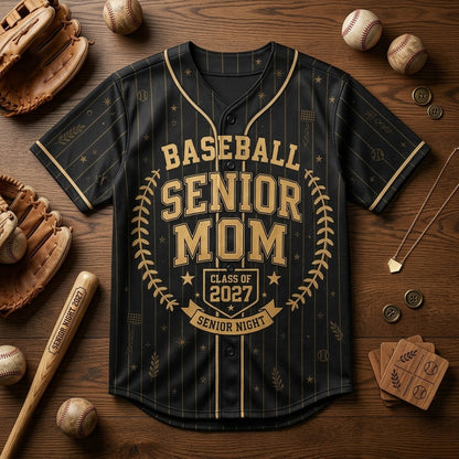 Personalized Baseball Senior Mom Jersey - Custom Name & Number Class of 2027 Senior Night Gift