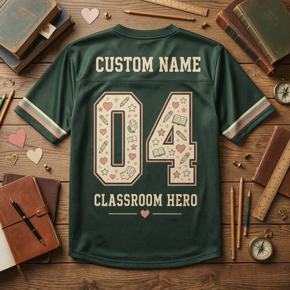 Personalized Parapro Crew Football Jersey - Custom Name Teacher Appreciation Difference Maker Mesh Shirt