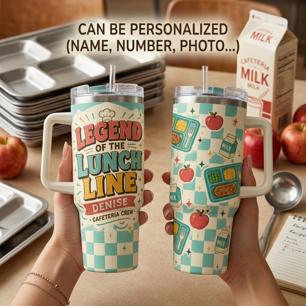 Personalized Legend of the Lunch Line 40oz Tumbler - Custom Name Cafeteria Crew Gift