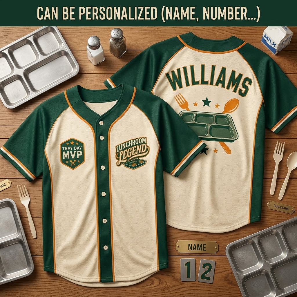 Personalized Lunchroom Legend Baseball Jersey - Custom Name School Cafeteria Staff Gift