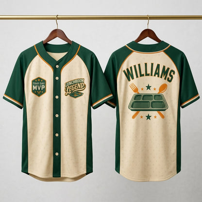 Personalized Lunchroom Legend Baseball Jersey - Custom Name School Cafeteria Staff Gift