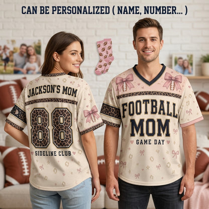 Personalized Football Mom Baseball Jersey - Custom Name and Number Sideline Club Game Day Outfit