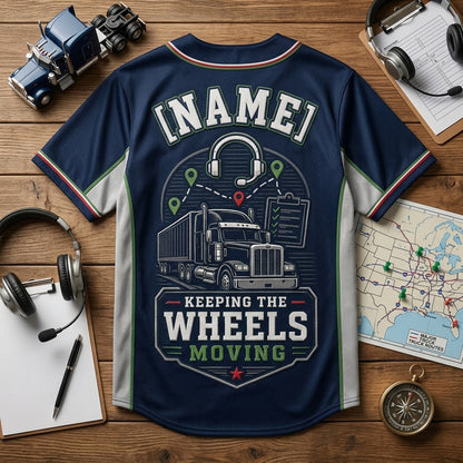 Personalized Trucker Baseball Jersey - Custom Name Load Boss Trucking Apparel for Drivers and Logistics Pros - baseball jersey product view 5