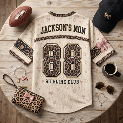 Personalized Football Mom Baseball Jersey - Custom Name and Number Sideline Club Game Day Outfit