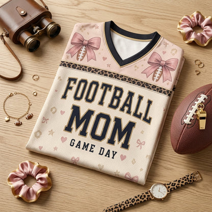 Personalized Football Mom Baseball Jersey - Custom Name and Number Sideline Club Game Day Outfit