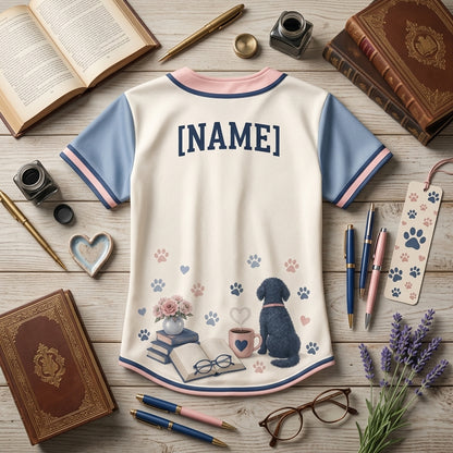 Personalized Dog Mom Baseball Jersey - Custom Name Poodle & Doodle Book Lover Shirt