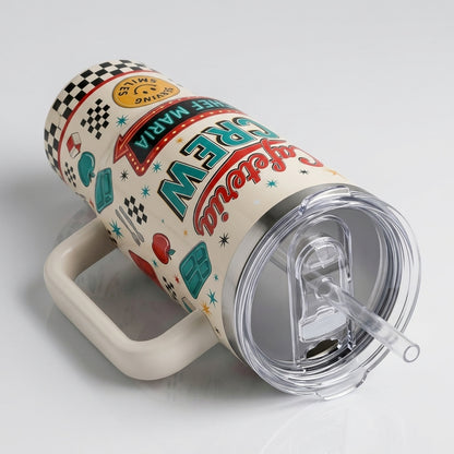 Personalized Cafeteria Crew 40oz Tumbler with Handle - Custom Name School Lunch Lady Gift