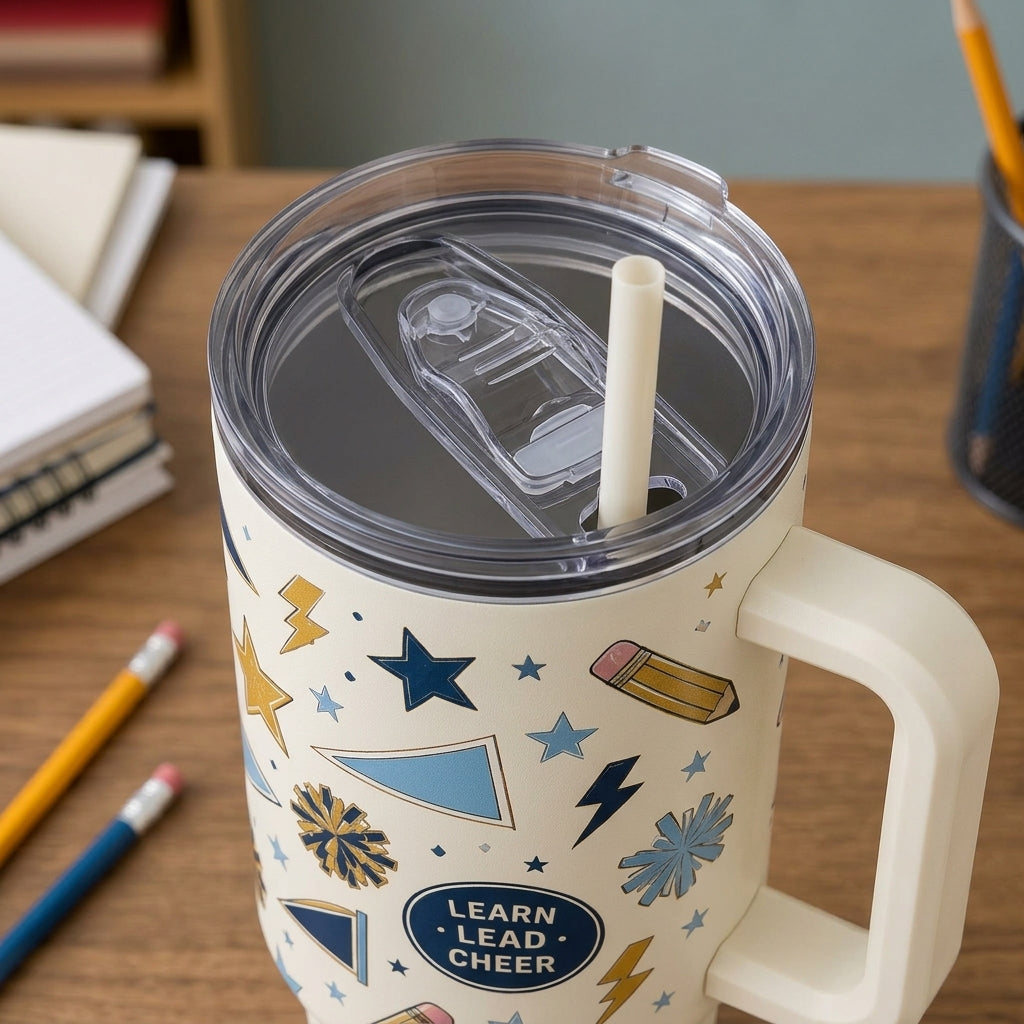 Personalized School Spirit Teacher Crew 40oz Tumbler with Handle - Custom Coach & Educator Gift