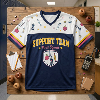 Personalized Para Squad Support Team Football Jersey - Custom Name and Number School Staff Jersey