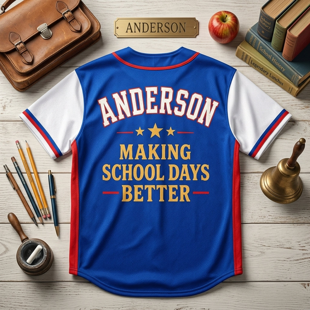 Personalized Lunchroom Legend Baseball Jersey - Custom Name School Cafeteria Worker Gift