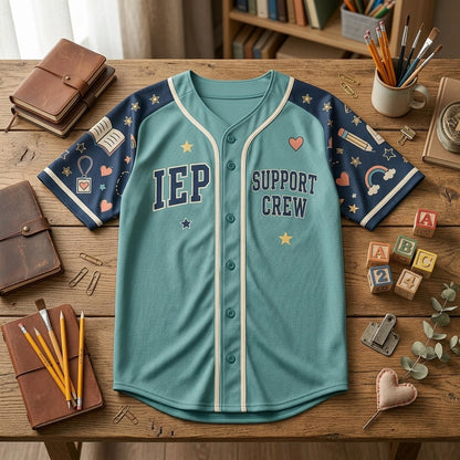 Personalized SPED Para Team Baseball Jersey - Custom IEP Support Crew Special Education School Staff Shirt